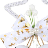 Maxbell Christmas Hanging Bow Bell Pendant Decor Ornament for New Year Indoor white