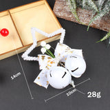 Maxbell Christmas Hanging Bow Bell Pendant Decor Ornament for New Year Indoor white