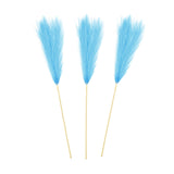 Maxbell 3 Pieces Artificial Tall Pampas Grass Flowers Arrangements Floor Vase Filler Light Blue