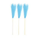 Maxbell 3 Pieces Artificial Tall Pampas Grass Flowers Arrangements Floor Vase Filler Light Blue