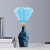 Maxbell 3 Pieces Artificial Tall Pampas Grass Flowers Arrangements Floor Vase Filler Light Blue