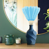 Maxbell 3 Pieces Artificial Tall Pampas Grass Flowers Arrangements Floor Vase Filler Light Blue