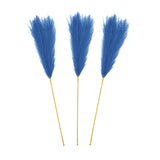 Maxbell 3 Pieces Artificial Tall Pampas Grass Flowers Arrangements Floor Vase Filler Blue