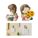 Maxbell Cute Cartoon Light Switch Sticker Creative for Baby Nursery Room Wall Decor Girl Back