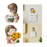 Maxbell Cute Cartoon Light Switch Sticker Creative for Baby Nursery Room Wall Decor Girl Back