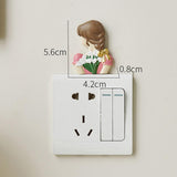 Maxbell Cute Cartoon Light Switch Sticker Creative for Baby Nursery Room Wall Decor Girl Back