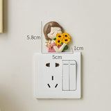 Maxbell Cute Cartoon Light Switch Sticker Creative for Baby Nursery Room Wall Decor Sunflowers Girl