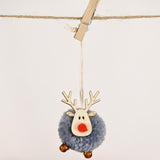 Maxbell Christmas Reindeer Figures Decoration Elk Deer Doll for New Year Garden gray