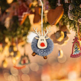 Maxbell Christmas Reindeer Figures Decoration Elk Deer Doll for New Year Garden gray