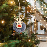 Maxbell Christmas Reindeer Figures Decoration Elk Deer Doll for New Year Garden gray