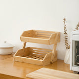Maxbell Fruit Storage Basket Bread Cake Perfumes Dining Room Wooden Bowl Organizer