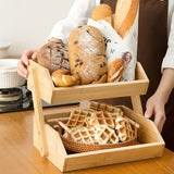 Maxbell Fruit Storage Basket Bread Cake Perfumes Dining Room Wooden Bowl Organizer