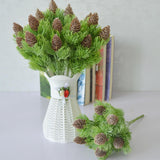 Maxbell Maxbell Simulation pinasters tree cones Flower Faux Grass Fake Crafts for Indoor Xmas Garden