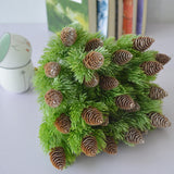 Maxbell Maxbell Simulation pinasters tree cones Flower Faux Grass Fake Crafts for Indoor Xmas Garden