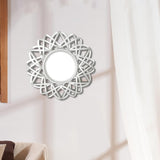 Maxbell Nordic Wall Hanging Mirror Round Mirror for Living Room Bedroom Decoration Argent