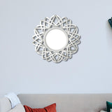 Maxbell Nordic Wall Hanging Mirror Round Mirror for Living Room Bedroom Decoration Argent