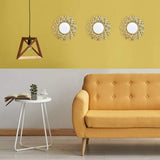 Maxbell Nordic Wall Hanging Mirror Round Mirror for Living Room Bedroom Decoration Argent