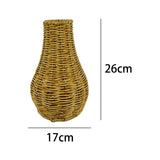 Maxbell Rattan Flower Vase, Wicker Vases Branch Flower Pot rustic Decoration 17cm x 26cm x 7.5cm