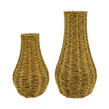 Maxbell Rattan Flower Vase, Wicker Vases Branch Flower Pot rustic Decoration 17cm x 26cm x 7.5cm