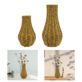 Maxbell Rattan Flower Vase, Wicker Vases Branch Flower Pot rustic Decoration 17cm x 26cm x 7.5cm