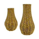 Maxbell Rattan Flower Vase, Wicker Vases Branch Flower Pot rustic Decoration 17cm x 26cm x 7.5cm