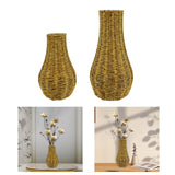 Maxbell Rattan Flower Vase, Wicker Vases Branch Flower Pot rustic Decoration 17cm x 26cm x 7.5cm