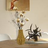 Maxbell Rattan Flower Vase, Wicker Vases Branch Flower Pot rustic Decoration 17cm x 26cm x 7.5cm