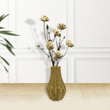 Maxbell Rattan Flower Vase, Wicker Vases Branch Flower Pot rustic Decoration 17cm x 26cm x 7.5cm