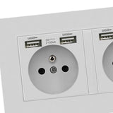 Maxbell Maxbell Wall Socket with USB Port Panel Power Outlets EU Plug for Office Restaurant without Indicator