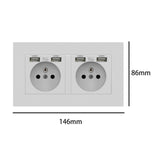 Maxbell Maxbell Wall Socket with USB Port Panel Power Outlets EU Plug for Office Restaurant without Indicator