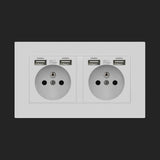 Maxbell Maxbell Wall Socket with USB Port Panel Power Outlets EU Plug for Office Restaurant without Indicator