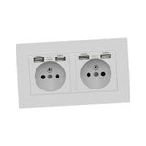 Maxbell Maxbell Wall Socket with USB Port Panel Power Outlets EU Plug for Office Restaurant without Indicator