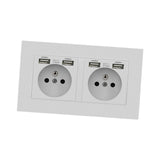 Maxbell Maxbell Wall Socket with USB Port Panel Power Outlets EU Plug for Office Restaurant without Indicator