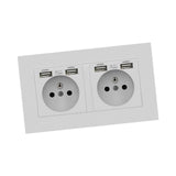 Maxbell Maxbell Wall Socket with USB Port Panel Power Outlets EU Plug for Office Restaurant without Indicator