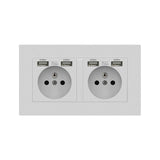 Maxbell Maxbell Wall Socket with USB Port Panel Power Outlets EU Plug for Office Restaurant without Indicator