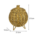 Maxbell Rattan Round Serving Basket for Breakfast, Drinks, Snack, fruit Table Imitation rattan