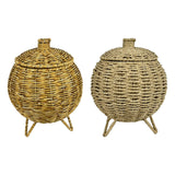 Maxbell Rattan Round Serving Basket for Breakfast, Drinks, Snack, fruit Table Imitation rattan
