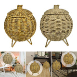 Maxbell Rattan Round Serving Basket for Breakfast, Drinks, Snack, fruit Table Imitation rattan