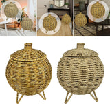 Maxbell Rattan Round Serving Basket for Breakfast, Drinks, Snack, fruit Table Imitation rattan