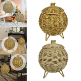 Maxbell Rattan Round Serving Basket for Breakfast, Drinks, Snack, fruit Table Imitation rattan