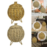 Maxbell Rattan Round Serving Basket for Breakfast, Drinks, Snack, fruit Table Imitation rattan