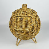 Maxbell Rattan Round Serving Basket for Breakfast, Drinks, Snack, fruit Table Imitation rattan