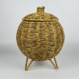Maxbell Rattan Round Serving Basket for Breakfast, Drinks, Snack, fruit Table Imitation rattan