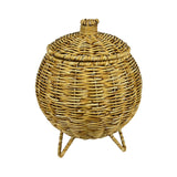 Maxbell Rattan Round Serving Basket for Breakfast, Drinks, Snack, fruit Table Imitation rattan