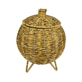 Maxbell Rattan Round Serving Basket for Breakfast, Drinks, Snack, fruit Table Imitation rattan