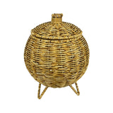 Maxbell Rattan Round Serving Basket for Breakfast, Drinks, Snack, fruit Table Imitation rattan