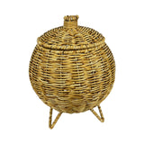 Maxbell Rattan Round Serving Basket for Breakfast, Drinks, Snack, fruit Table Imitation rattan