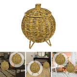 Maxbell Rattan Round Serving Basket for Breakfast, Drinks, Snack, fruit Table Imitation rattan
