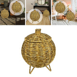 Maxbell Rattan Round Serving Basket for Breakfast, Drinks, Snack, fruit Table Imitation rattan