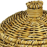 Maxbell Emulating Rattan Round Storage Basket with Lid Durable for Food Snack